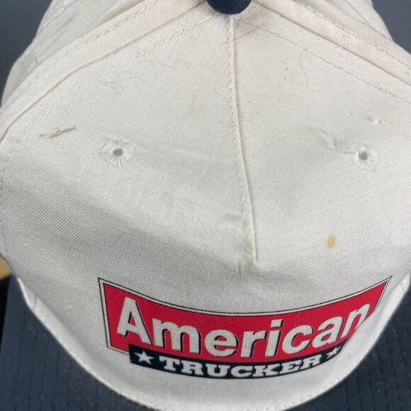 LitePro American Trucker Men's Hat Beige Navy Blue Snapback Cap Casual Outdoor - Picture 6 of 10